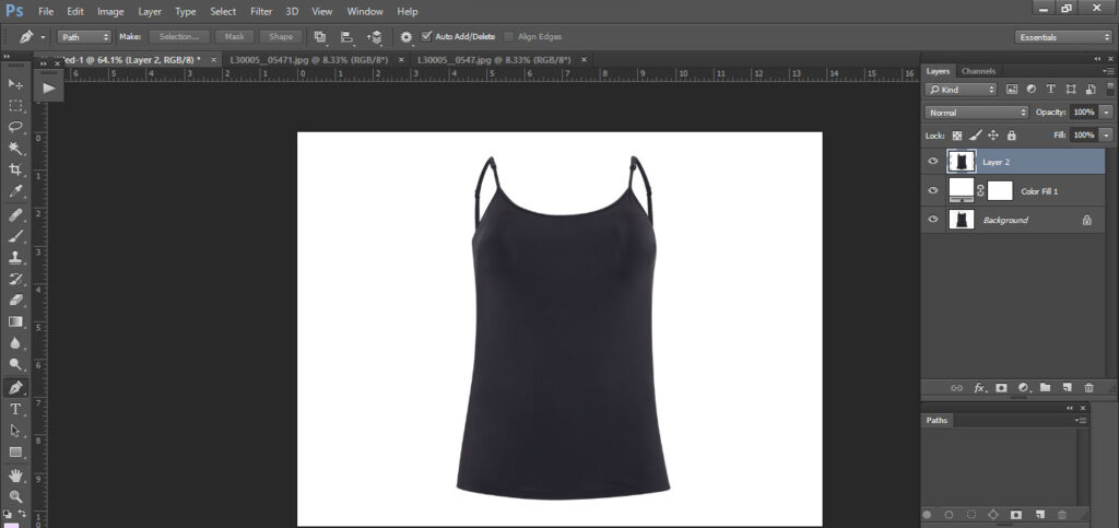 How path foto do invisible ghost mannequin image editing